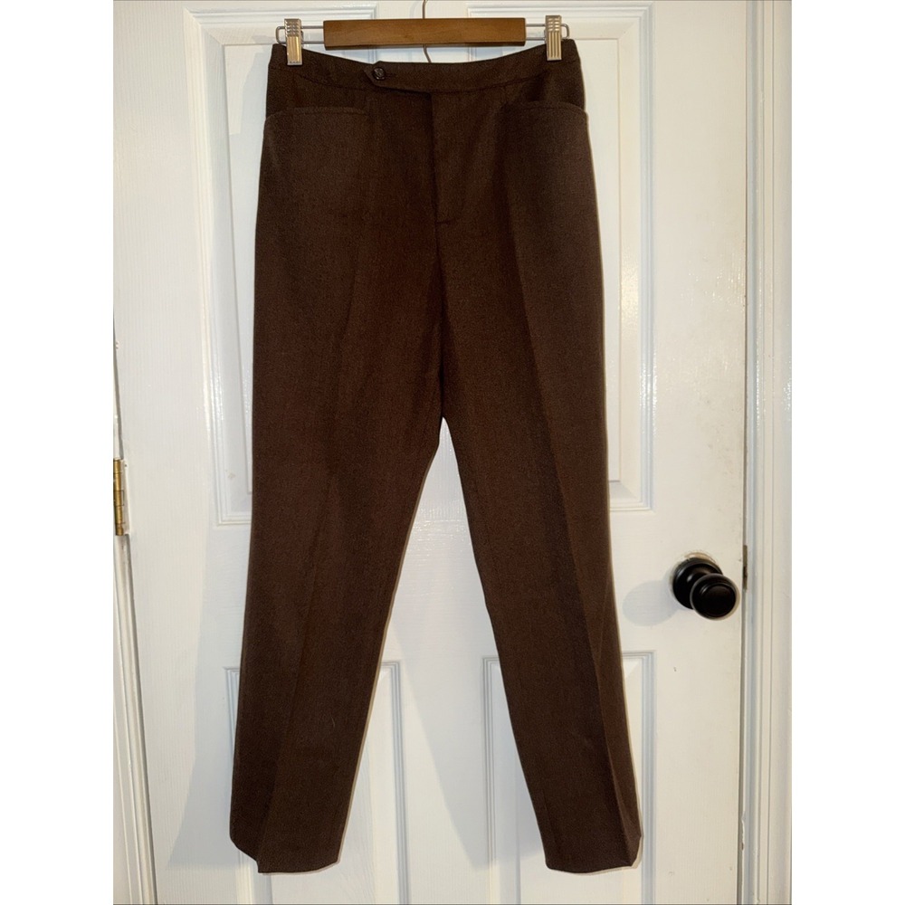VTG RALPH Ralph Lauren Wool Brown Trousers Size 2 USA Women's High Waisted